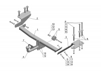 Фаркоп GW 11 для GREAT  WALL Hover H6 2013-, Автос, нагрузка 1500/75 кг. БЕЗ подрезки бампера от магазина ФаркопРос